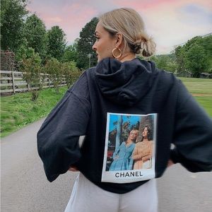 Bootleg oversized graphic hoodie